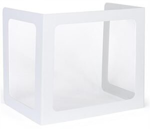 Student Desk Sneeze Shield, 3 Clear Panels, Set of 20, Folding - White