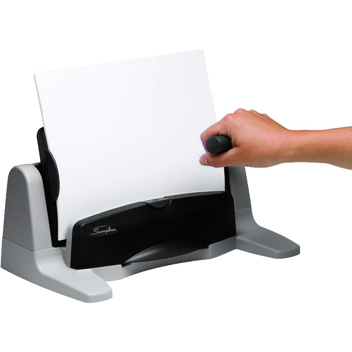 Swingline LightTouch Heavy Duty Adjustable Hole Punch, 40 Sheet Capacity, Black - Image 2