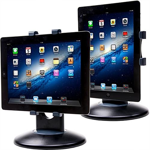 Tablet Countertop Stand w/ Tilting & Rotating Bracket - Black - Image 4