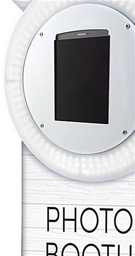 Tablet Photo Booth Floor Station, LED Light Ring, Adjustable, Custom Graphics – Black - Image 3