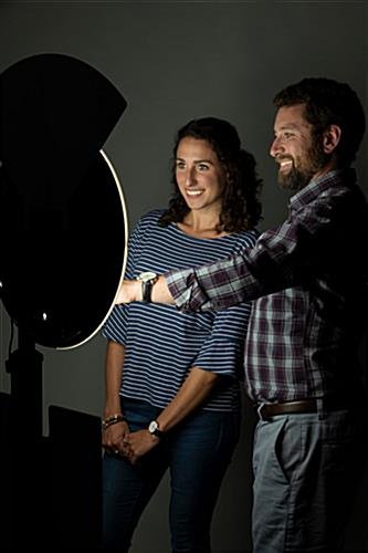 Tablet Photo Booth Floor Station, LED Light Ring, Adjustable, Custom Graphics – Black - Image 5