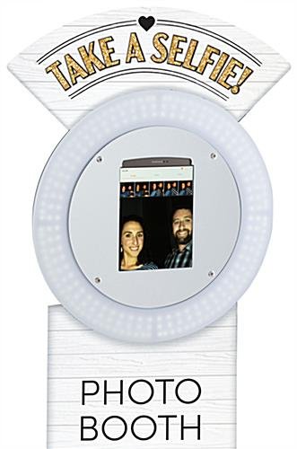 Tablet Photo Booth Floor Station, LED Light Ring, Adjustable, Custom Graphics – Black - Image 7