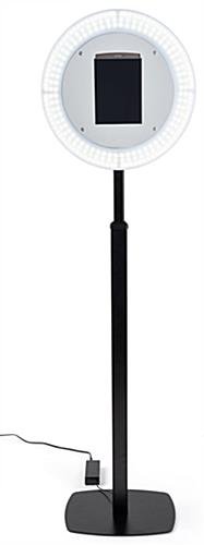 Tablet Photo Booth Station, LED Light Ring, Adjustable Height, Floor Standing - Black - Image 3