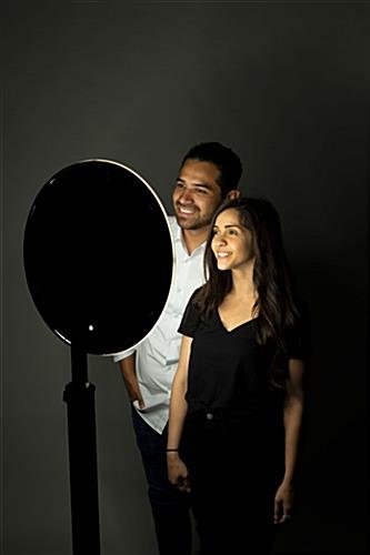 Tablet Photo Booth Station, LED Light Ring, Adjustable Height, Floor Standing - Black - Image 4
