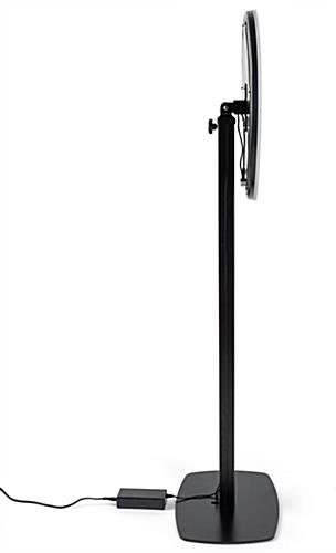 Tablet Photo Booth Station, LED Light Ring, Adjustable Height, Floor Standing - Black - Image 8