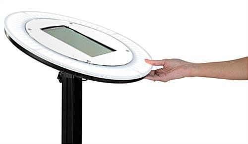 Tablet Photo Booth Station, LED Light Ring, Adjustable Height, Floor Standing - Black - Image 10