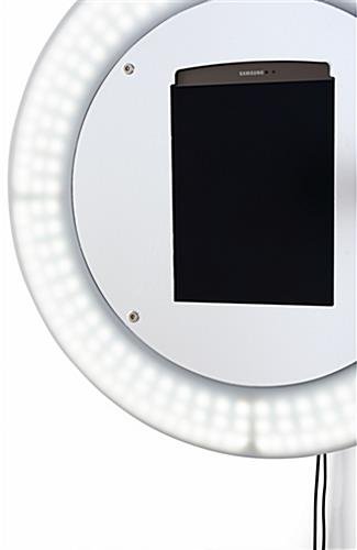 Tablet Photo Booth Station, LED Light Ring, Articulating Arm, Wall Mount - Black - Image 2