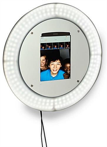 Tablet Photo Booth Station, LED Light Ring, Articulating Arm, Wall Mount - Black - Image 6