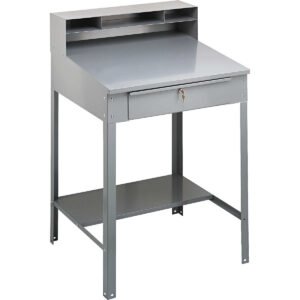 Tennsco Open Style Foreman's Desk, 34-1/2"W x 29"D x 53"H, Medium Gray