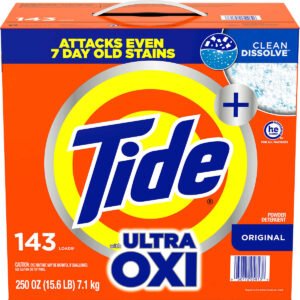 Tide HE Ultra Oxi Powder Laundry Detergent, Original, 250 oz