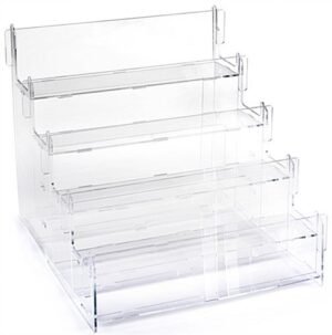 Tiered Acrylic Step Risers with 4 Rectangular Platforms - Clear