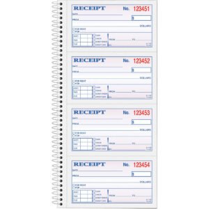 TOPS Carbonless 2-Part Money/Rent Receipt Book, Numbered, 2-3/4" x 5", 200 Sets