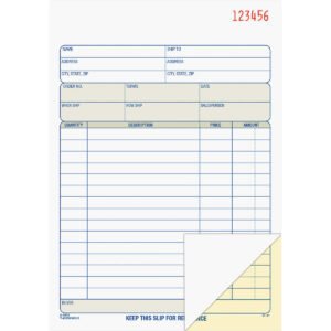 TOPS Carbonless 2-Part Sales Order Book, Numbered, 5-9/16" x 7-15/16", 50 Sets, 3 Books