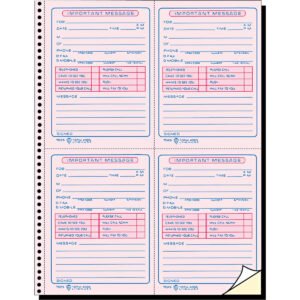 TOPS Carbonless 2-Part Telephone Message Book, 3-7/8" x 5-1/2", 400 Sets