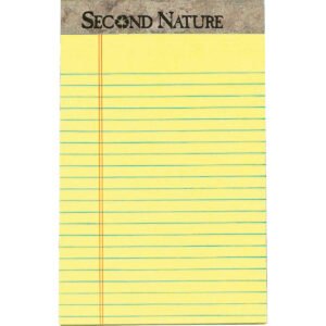 TOPS Nature Recycled Ruled Pad, Narrow Ruled, Canary Yellow, 5” x 8”, 50 Sheets, 12 Pads