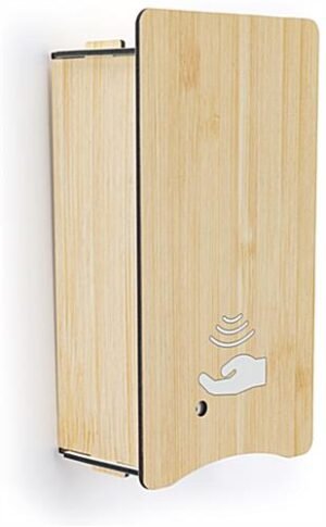 Touchless Hand Sanitizer Dispenser, Wall Mount, Decorative Cover - Light Wood