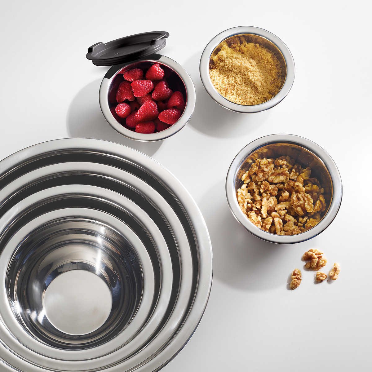 Tramontina Stainless Steel Mixing Bowls with Lids, Gray, 14 piece - Image 3