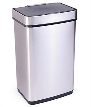Trash Receptacle with 16 Gallon Bin w/ Motion Sensor - Silver