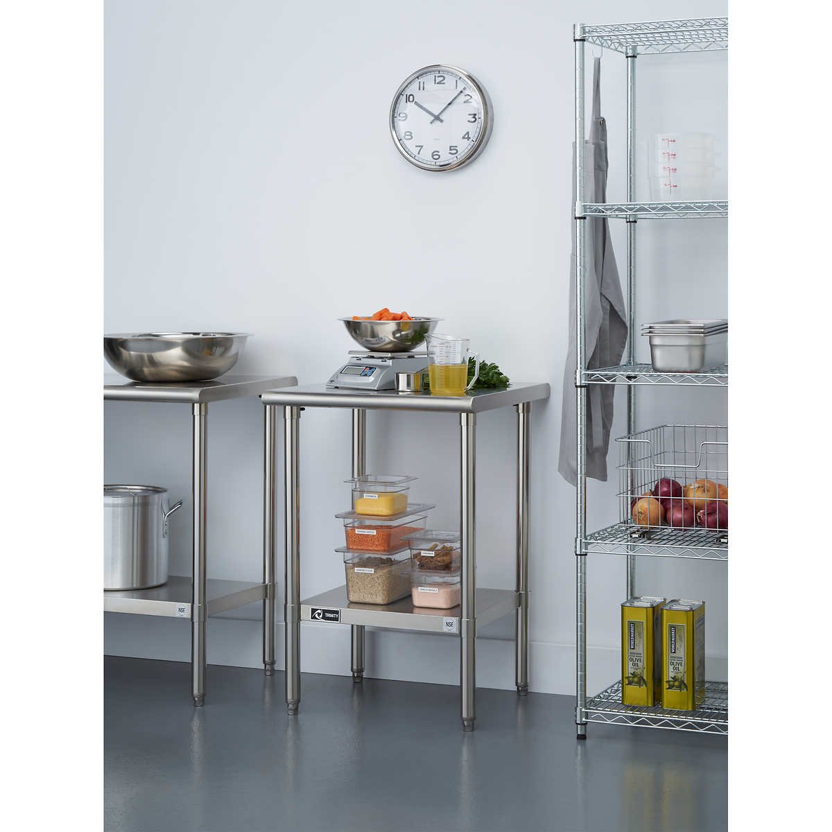 TRINITY EcoStorage NSF Table, 24" x 24" x 34-3/4", Stainless Steel - Image 2