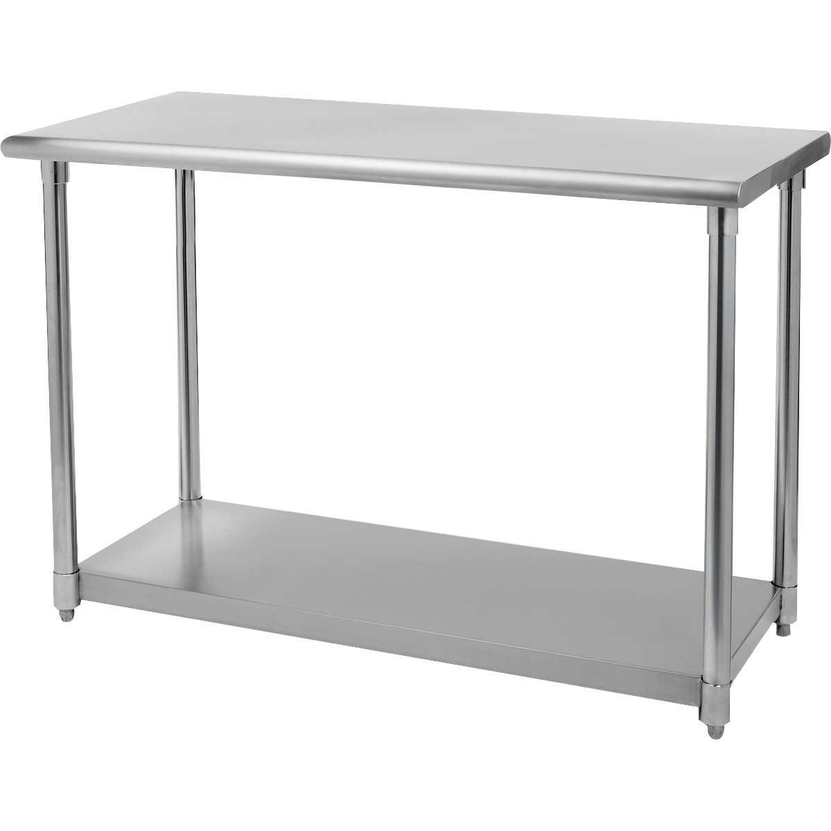 TRINITY NSF Prep/Work Table with Adjustable Shelf, 48" x 24" x 34-36", Stainless Steel
