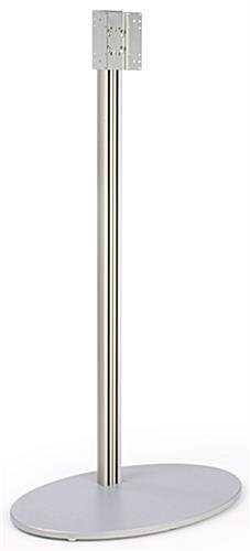 TV Stand for Floor Fits Monitors 32 to 60-Inch, Stationary, Oval MDF Base - Silver