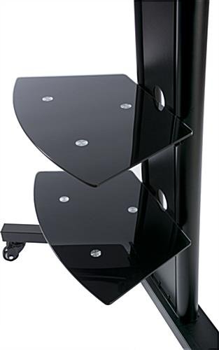TV Stand for Floor Fits Monitors 37” to 65”, Wheels & Shelves – Black - Image 6
