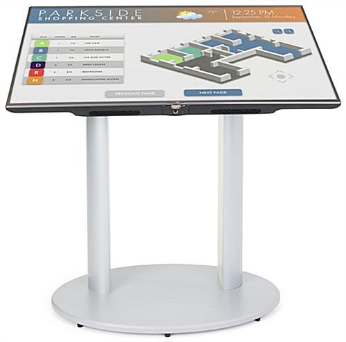 TV Stand for Floor Fits Monitors 42 to 60-Inch, Angled Design - Silver - Image 2