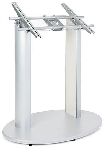 TV Stand for Floor Fits Monitors 42 to 60-Inch, Angled Design - Silver - Image 3