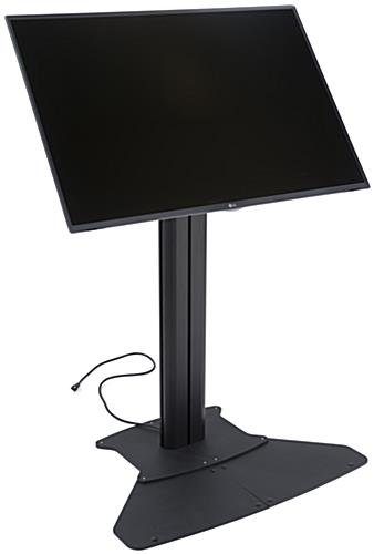 TV Stand for Floor with Flat Base, Fits 32”-55” Monitors, Tilting Bracket- Black - Image 2