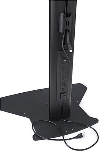 TV Stand for Floor with Flat Base, Fits 32”-55” Monitors, Tilting Bracket- Black - Image 4
