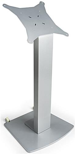 TV Stand for Floor with Power Strip, Fits Monitors 10 - 60-In, Angled Design - Silver - Image 3