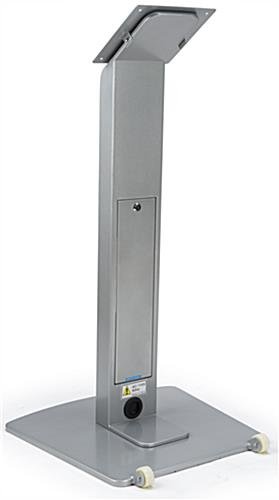 TV Stand for Floor with Power Strip, Fits Monitors 10 - 60-In, Angled Design - Silver - Image 4