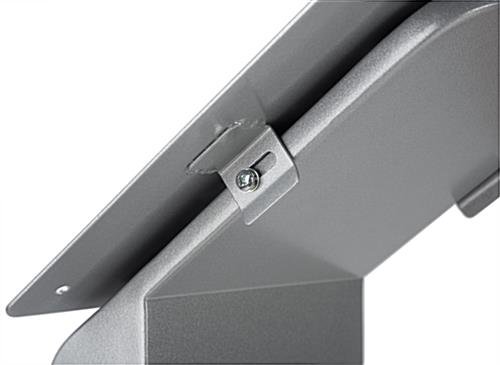 TV Stand for Floor with Power Strip, Fits Monitors 10 - 60-In, Angled Design - Silver - Image 6