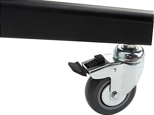 TV Stand for Floor with Wheels, Fits Monitors 40-80", Includes Camera Shelf - Black - Image 5