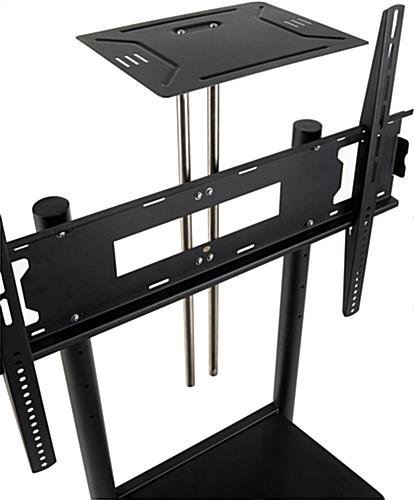 TV Stand for Floor with Wheels, Fits Monitors 40-80", Includes Camera Shelf - Black - Image 7