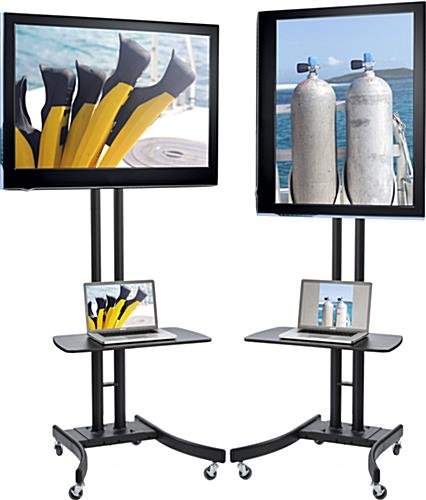 TV Stand w/ 28” Shelf Fits Monitors 32”-65”, Knock Down w/ Travel Case – Black - Image 3