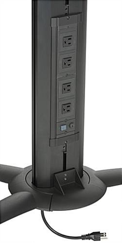 TV Stand w/ Locking Storage, Monitors 30 - 84", Power Outlets, Camera Mount – Black - Image 7