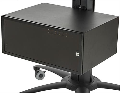 TV Stand w/ Locking Storage, Monitors 30 - 84", Power Outlets, Camera Mount – Black - Image 9