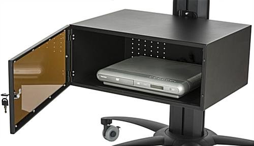 TV Stand w/ Locking Storage, Monitors 30 - 84", Power Outlets, Camera Mount – Black - Image 10