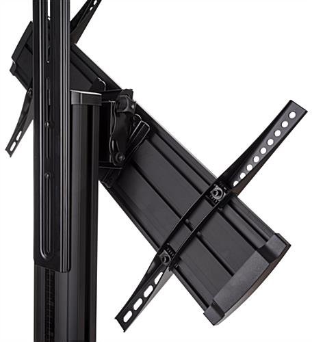 TV Stand w/ Shelf, Fits Monitors 37 - 70-In, Camera Tray & AV Shelf, Wheels – Black - Image 6