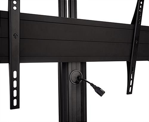 TV Stand w/ Shelf, Fits Monitors 37 - 70-In, Camera Tray & AV Shelf, Wheels – Black - Image 7