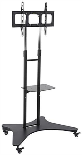 TV Stand w/ Shelf, Fits Monitors 37 - 70", Locking Wheels, Height Adjustable - Black