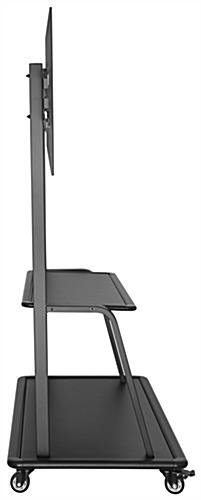 TV Stand w/ Wheels, 60 - 105" Screens, Height Adjustable, 2 AV Shelves - Black - Image 5
