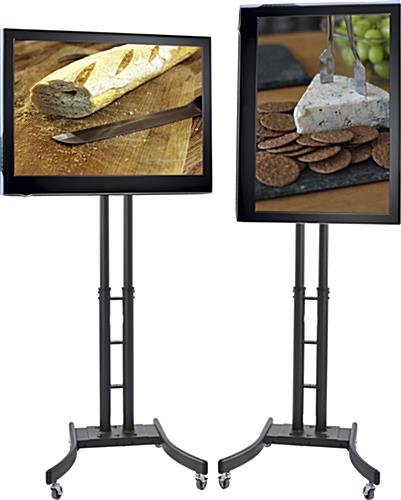 TV Stand w/ Wheels, Fits Monitors 32”-65”, Collapsible w/ Travel Case – Black - Image 2