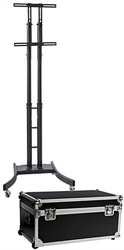 TV Stand w/ Wheels, Fits Monitors 32”-65”, Collapsible w/ Travel Case – Black