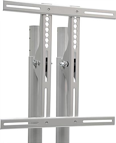 TV Stand w/ Wheels, Fits Monitors 32”-65”, Collapsible w/ Travel Case – Silver - Image 3