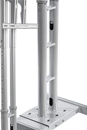 TV Stand w/ Wheels, Fits Monitors 32”-65”, Collapsible w/ Travel Case – Silver - Image 4