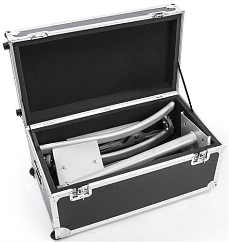TV Stand w/ Wheels, Fits Monitors 32”-65”, Collapsible w/ Travel Case – Silver - Image 7