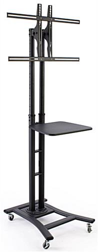 TV Stand with 19” Shelf, Fits Monitors 37” to 65”, Wheels – Black - Image 3