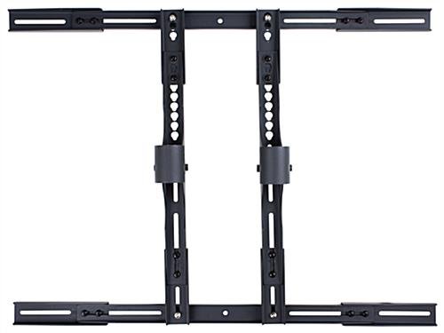 TV Stand with 2 Mounts for Monitors 32 to 65", Shelf, Wheels, Adjustable - Black - Image 5